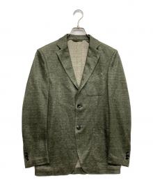 TOMORROW LAND（トゥモローランド）の古着「リネンナイロンジャージー シングル2Bジャケット」｜グリーン