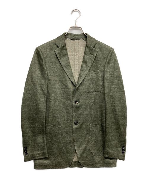 TOMORROW LAND（トゥモローランド）TOMORROW LAND (トゥモローランド) リネンナイロンジャージー シングル2Bジャケット グリーン サイズ:42の古着・服飾アイテム