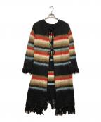 Ameriアメリ）の古着「BORDER FRINGE KNIT LONG TOP」｜マルチカラー