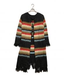 Ameri（アメリ）の古着「BORDER FRINGE KNIT LONG TOP」｜マルチカラー