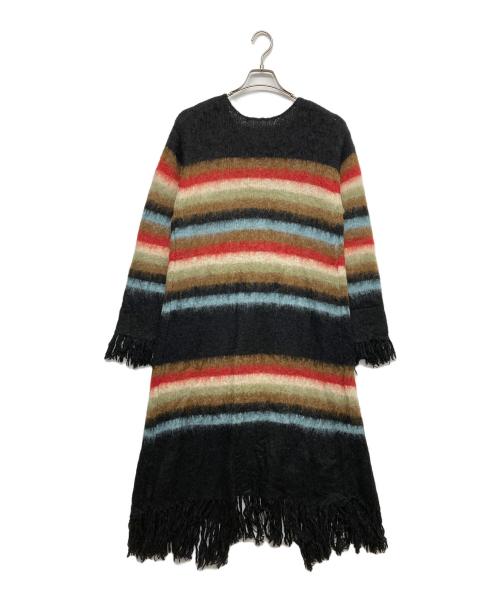 Ameri（アメリ）AMERI (アメリ) BORDER FRINGE KNIT LONG TOP マルチカラー サイズ:Fの古着・服飾アイテム