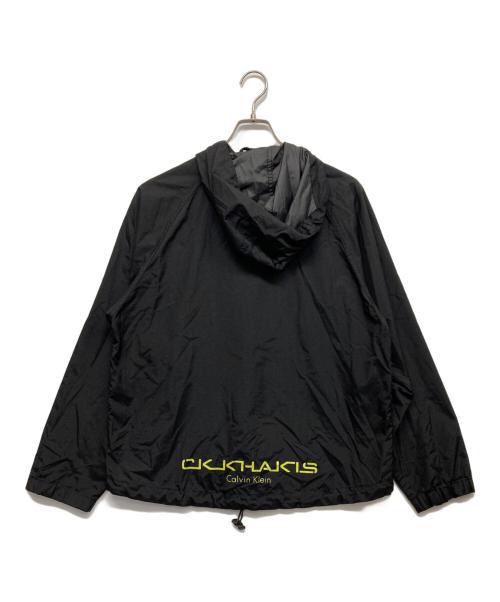 Calvin Klein（カルバンクライン）Calvin Klein (カルバンクライン) ナイロンアノラックパーカー ブラック サイズ:ＸＬの古着・服飾アイテム