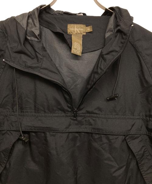 Calvin Klein（カルバンクライン）Calvin Klein (カルバンクライン) ナイロンアノラックパーカー ブラック サイズ:ＸＬの古着・服飾アイテム