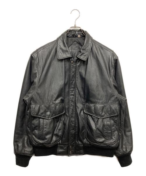 ROUNDTREE&YORKE（ラウンドツリーアンドヨーク）ROUNDTREE&YORKE (ROUNDTREE＆YORKE) レザージャケット ブラック サイズ:Mの古着・服飾アイテム