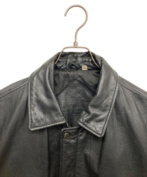 ROUNDTREE&YORKE（ラウンドツリーアンドヨーク）ROUNDTREE&YORKE (ROUNDTREE＆YORKE) レザージャケット ブラック サイズ:Mの古着・服飾アイテム