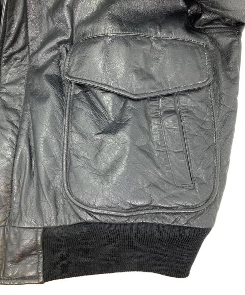 ROUNDTREE&YORKE（ラウンドツリーアンドヨーク）ROUNDTREE&YORKE (ROUNDTREE＆YORKE) レザージャケット ブラック サイズ:Mの古着・服飾アイテム