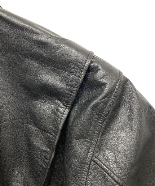 ROUNDTREE&YORKE（ラウンドツリーアンドヨーク）ROUNDTREE&YORKE (ROUNDTREE＆YORKE) レザージャケット ブラック サイズ:Mの古着・服飾アイテム