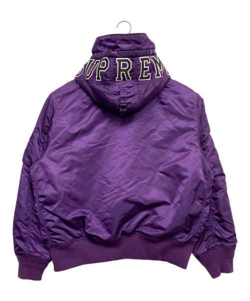 SUPREME（シュプリーム）Supreme (シュプリーム) Hooded MA-1 ジャケット パープル サイズ:Lの古着・服飾アイテム