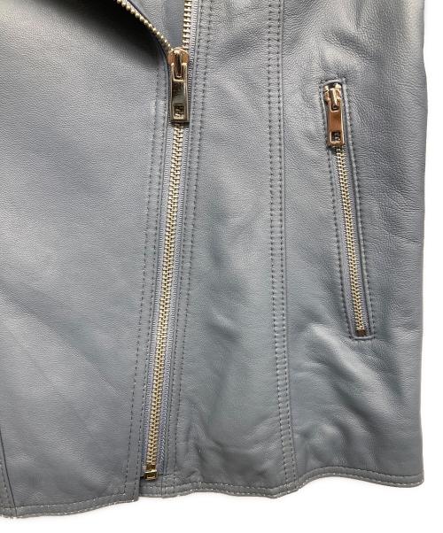 pool studio aliveir（プールスタジオ アリヴィエ.）pool studio aliveir (プールスタジオ アリヴィエ.) ラムレザーライダースジャケット ブルー サイズ:Ｓの古着・服飾アイテム