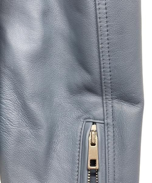 pool studio aliveir（プールスタジオ アリヴィエ.）pool studio aliveir (プールスタジオ アリヴィエ.) ラムレザーライダースジャケット ブルー サイズ:Ｓの古着・服飾アイテム