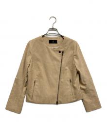 INED（イネド）の古着「エコレザージャケット」｜ベージュ