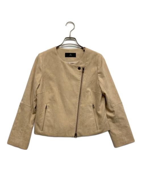 INED（イネド）INED (イネド) エコレザージャケット ベージュ サイズ:9の古着・服飾アイテム