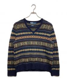 POLO RALPH LAUREN（ポロ・ラルフローレン）の古着「Vネックニット」｜ネイビー