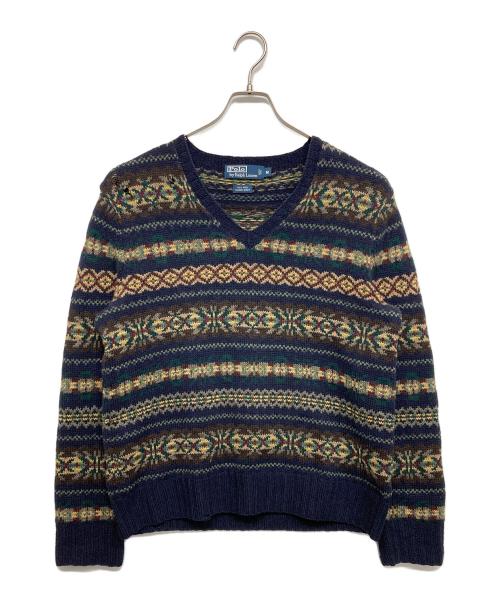 POLO RALPH LAUREN（ポロ・ラルフローレン）POLO RALPH LAUREN (ポロ・ラルフローレン) Vネックニット ネイビー サイズ:Mの古着・服飾アイテム