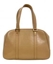 CELINE（セリーヌ）の古着「ロゴエンボスハンドバッグ」｜ベージュ