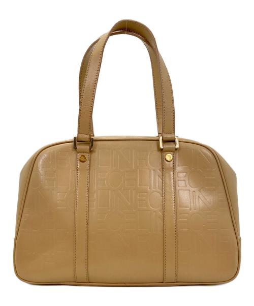 CELINE（セリーヌ）CELINE (セリーヌ) ロゴエンボスハンドバッグ ベージュの古着・服飾アイテム