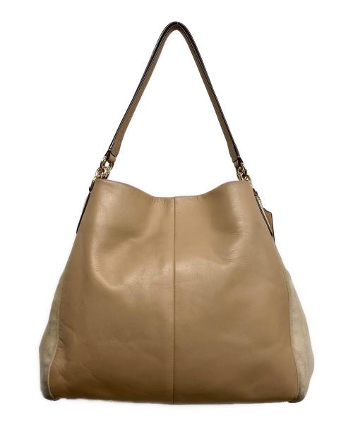 COACH（コーチ）COACH (コーチ) スウェードトートバッグ ベージュの古着・服飾アイテム