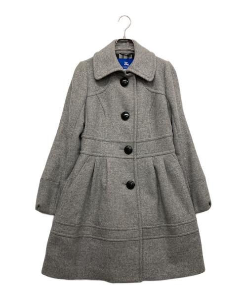 BURBERRY BLUE LABEL（バーバリーロンドンブルーレーベル）BURBERRY BLUE LABEL (バーバリーロンドンブルーレーベル) アンゴラ混コート グレー サイズ:40の古着・服飾アイテム