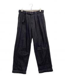Graphpaper（グラフペーパー）の古着「Colorfast Denim Belted Pants」｜インディゴ