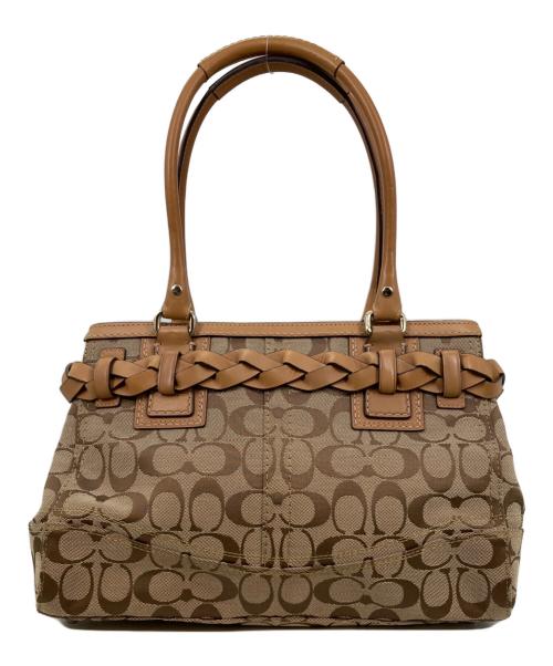 COACH（コーチ）COACH (コーチ) シグネイチャーハンドバッグ ベージュの古着・服飾アイテム