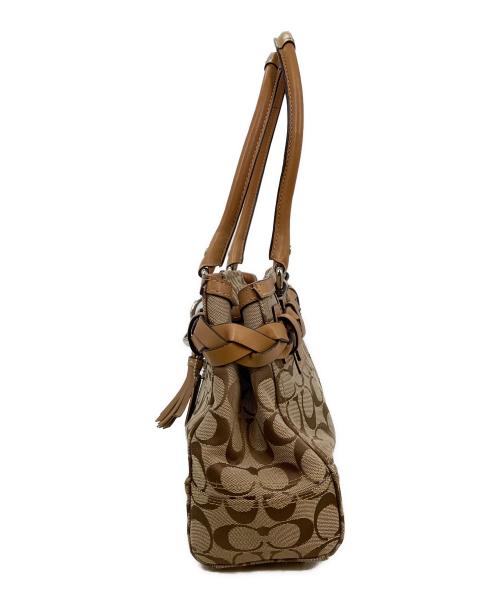 COACH（コーチ）COACH (コーチ) シグネイチャーハンドバッグ ベージュの古着・服飾アイテム