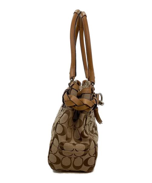 COACH（コーチ）COACH (コーチ) シグネイチャーハンドバッグ ベージュの古着・服飾アイテム