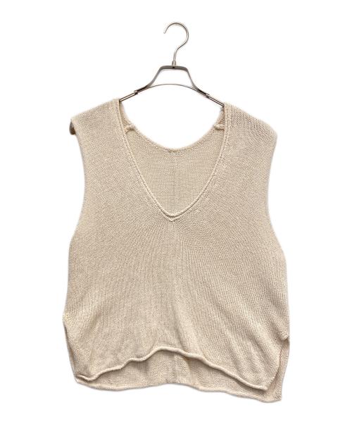 SHENERY（シーナリー）SHENERY (シーナリー) コットンリネンノースリーブニット ベージュ サイズ:Fの古着・服飾アイテム