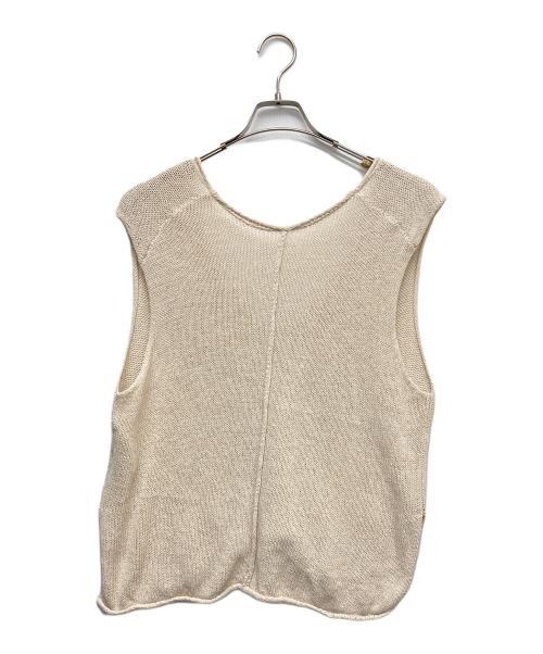 SHENERY（シーナリー）SHENERY (シーナリー) コットンリネンノースリーブニット ベージュ サイズ:Fの古着・服飾アイテム