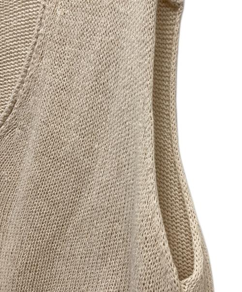 SHENERY（シーナリー）SHENERY (シーナリー) コットンリネンノースリーブニット ベージュ サイズ:Fの古着・服飾アイテム