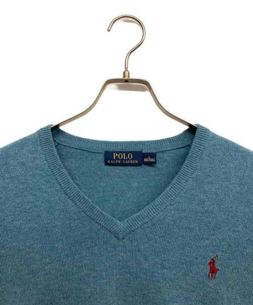POLO RALPH LAUREN（ポロ・ラルフローレン）POLO RALPH LAUREN (ポロ・ラルフローレン) Vネックニット グリーン サイズ:Lの古着・服飾アイテム