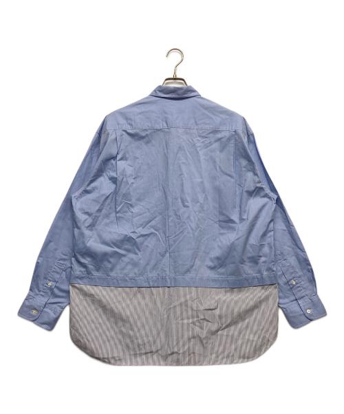 COMME des GARCONS HOMME（コムデギャルソン オム）COMME des GARCONS HOMME (コムデギャルソン オム) ストライプ ドッキング プルオーバー シャツ ブルー サイズ:Mの古着・服飾アイテム