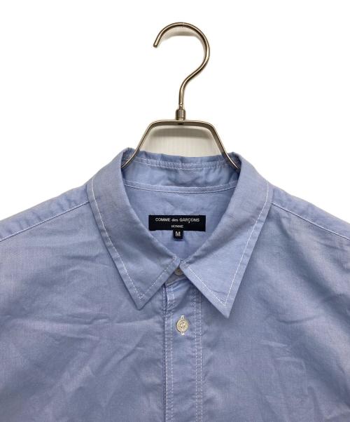 COMME des GARCONS HOMME（コムデギャルソン オム）COMME des GARCONS HOMME (コムデギャルソン オム) ストライプ ドッキング プルオーバー シャツ ブルー サイズ:Mの古着・服飾アイテム