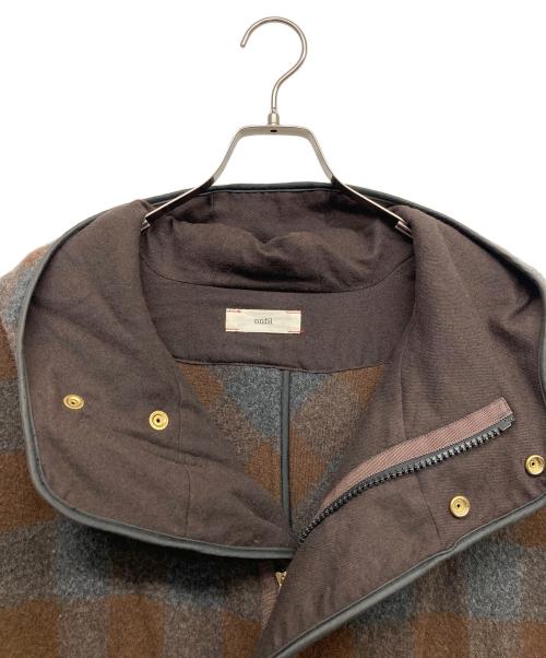 UNFIL（アンフィル）unfil (アンフィル) ウールコート ブラウン サイズ:1の古着・服飾アイテム