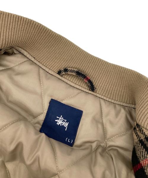 stussy（ステューシー）stussy (ステューシー) ショーンフォントロゴ刺繍ウールスタジャン ブラウン サイズ:Lの古着・服飾アイテム