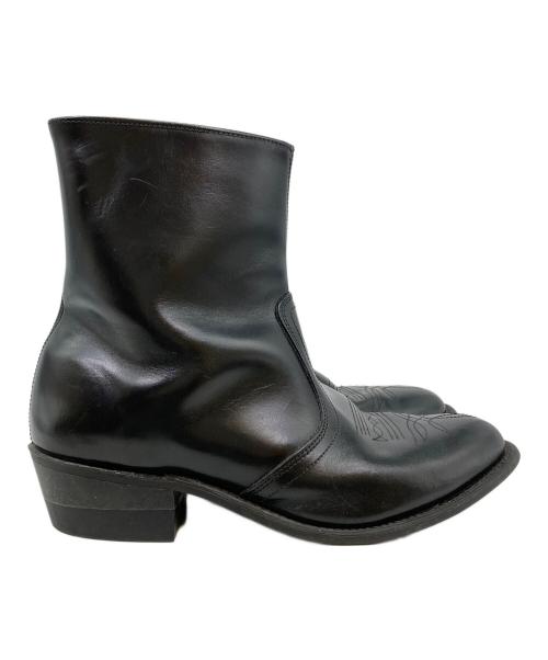 古着（フルギ）古着 (フルギ) サイドジップレザーウエスタンブーツ ブラック サイズ:9.5の古着・服飾アイテム