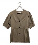RIM.ARKリムアーク）の古着「JK like v neck SH トップス」｜ベージュ