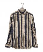 NIGEL CABOURNナイジェルケーボン）の古着「リネンストライプシャツ」｜ネイビー