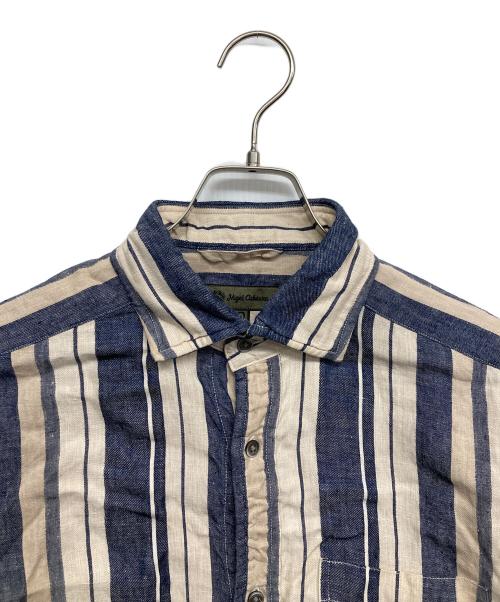 NIGEL CABOURN（ナイジェルケーボン）NIGEL CABOURN (ナイジェルケーボン) リネンストライプシャツ ネイビー サイズ:48の古着・服飾アイテム