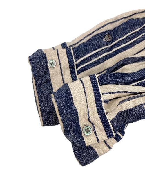NIGEL CABOURN（ナイジェルケーボン）NIGEL CABOURN (ナイジェルケーボン) リネンストライプシャツ ネイビー サイズ:48の古着・服飾アイテム