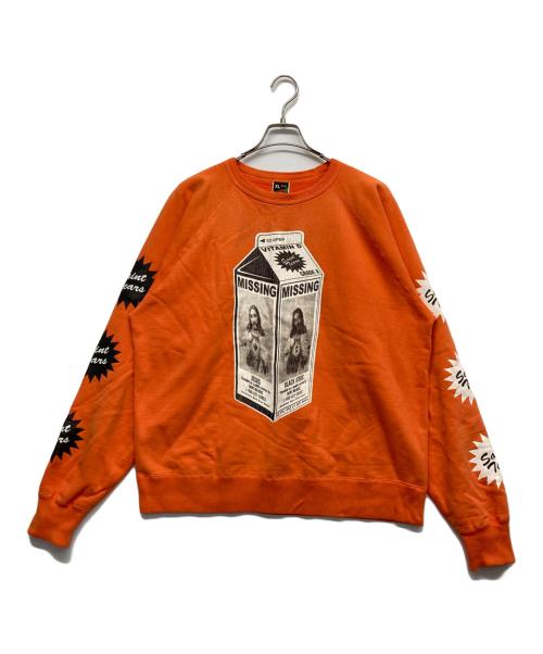 SAINT MICHAEL（セントマイケル）SAINT MICHAEL (セントマイケル) DENIM TEARS (デニムティアーズ) DT SWT SHIRT MILK PACK オレンジ サイズ:XLの古着・服飾アイテム