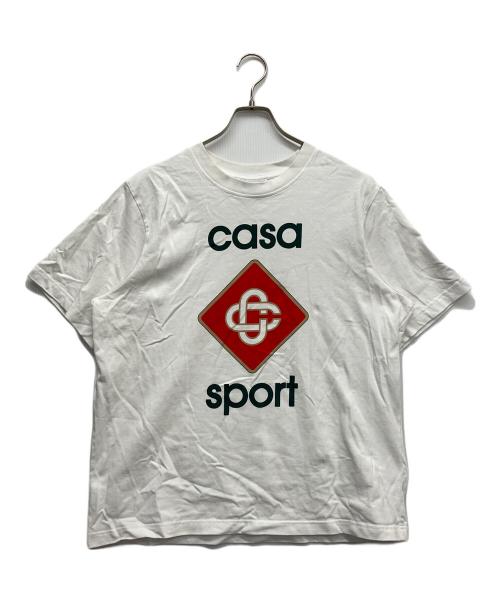 CASABLANCA（カサブランカ）CASABLANCA (カサブランカ) ロゴプリントTシャツ ホワイト サイズ:XLの古着・服飾アイテム