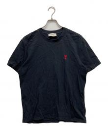 AMI PARIS（アミ パリス）の古着「ワンポイントロゴTシャツ」｜ブラック
