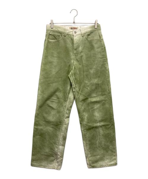stussy（ステューシー）stussy (ステューシー) SPRAY DYE BIG OL JEANS グリーン サイズ:W28の古着・服飾アイテム