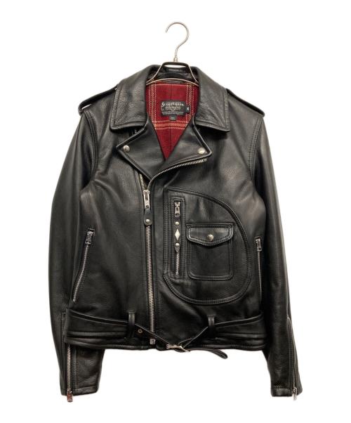 Schott（ショット）Schott (ショット) ニューネイキッド５ボディーポケットライダース ブラック サイズ:36の古着・服飾アイテム