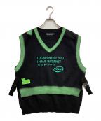 taka originalタカ オリジナル）の古着「INTERNET KNIT VEST」｜ブラック