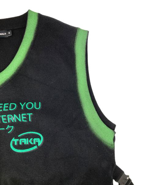 taka original（タカ オリジナル）TAKA ORIGINAL (タカ オリジナル) INTERNET KNIT VEST ブラック サイズ:Mの古着・服飾アイテム