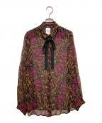 WEEKEND Max Maraウィークエンド マックスマーラ）の古着「総柄ブラウス」｜ブラック