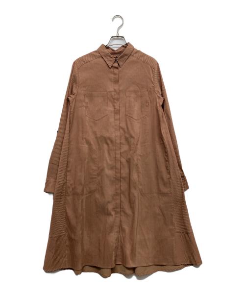 Nene milano（ネネミラノ）Nene milano (ネネミラノ) シャツワンピース ブラウン サイズ:44の古着・服飾アイテム
