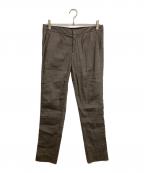 DRAWERドゥロワー）の古着「リネンストレッチパンツ」｜ブラウン