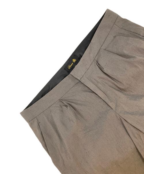 DRAWER（ドゥロワー）DRAWER (ドゥロワー) リネンストレッチパンツ ブラウン サイズ:38の古着・服飾アイテム
